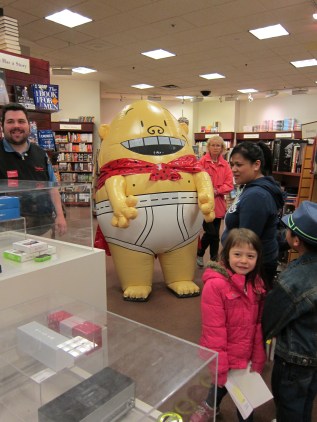 Giant inflated Captain Underpants in the store