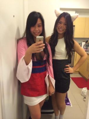 A quick picture I snapped with my friend before the party. I was Mulan for the night!